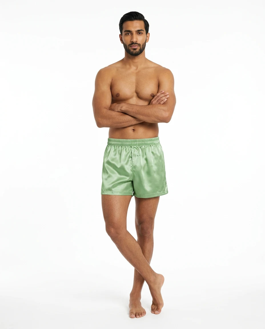Pyjama Satin Homme Peignoir Short - Variation 1