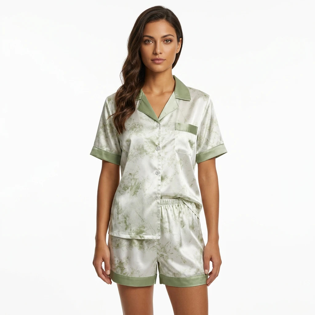 pyjama satin femme vert - Variation 1