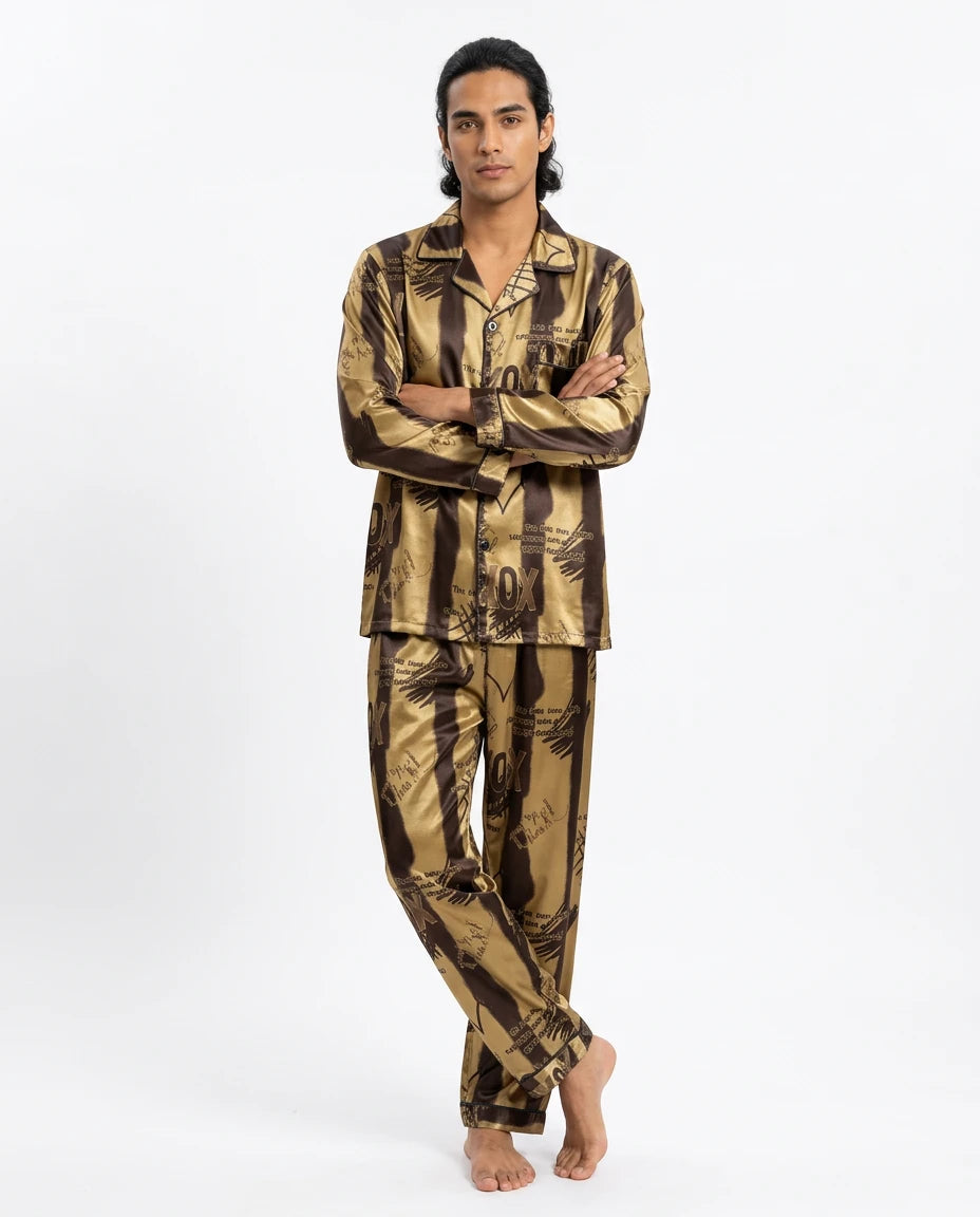 Pyjama Satin Homme Grande Taille Imprimé - Variation 1