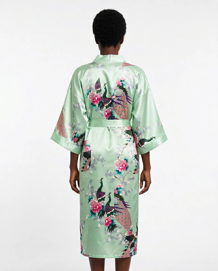 Pyjama Satin Femme Kimono Soie - Variation 2