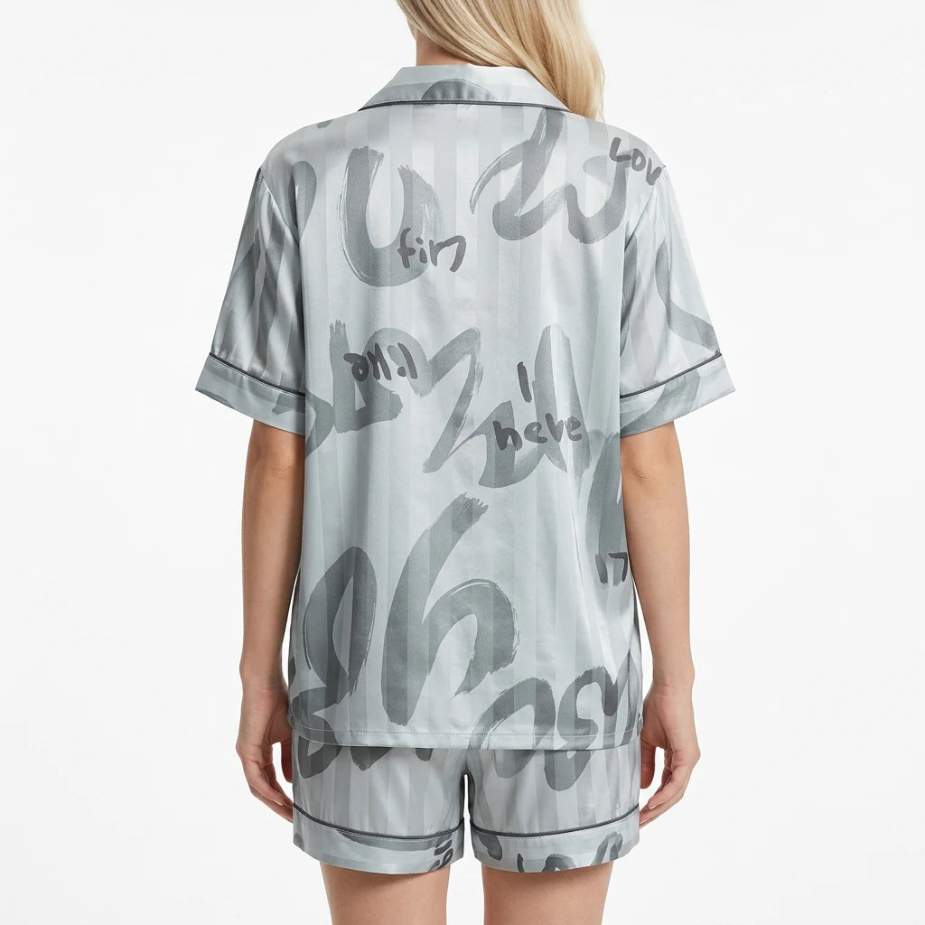 Pyjama Satin Femme Short Imprimé - Variation 2