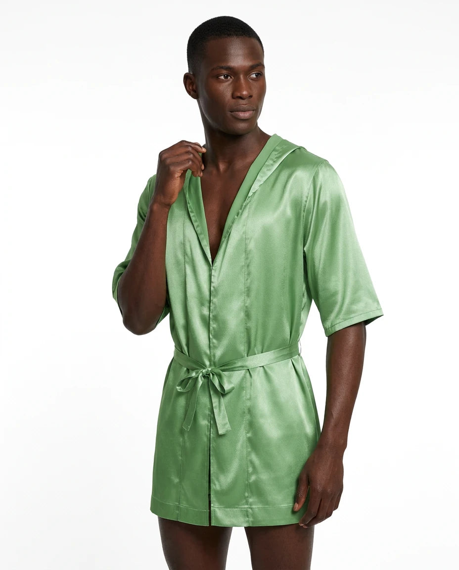 Pyjama Satin Homme Peignoir Short - Variation 2