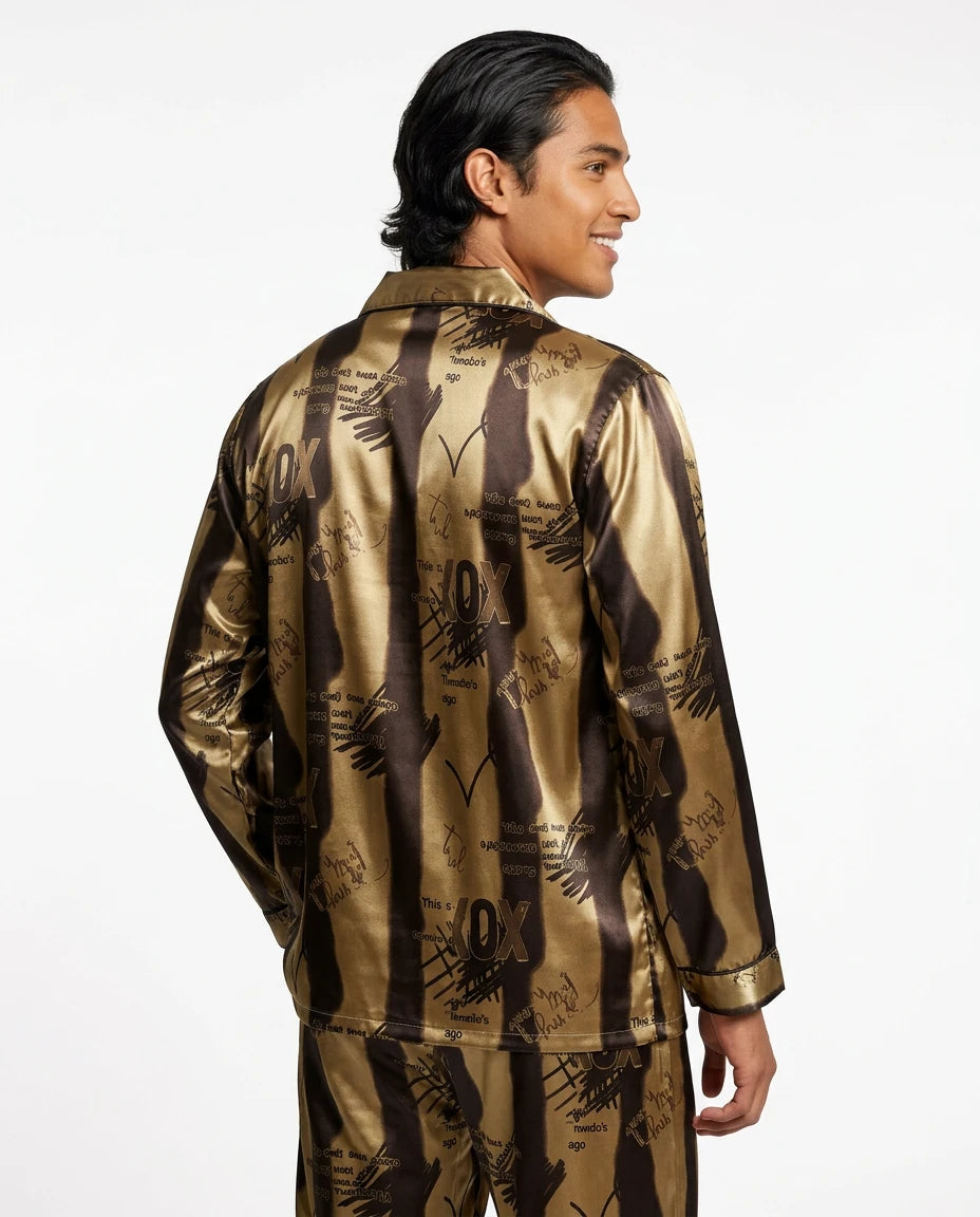 Pyjama Satin Homme Grande Taille Imprimé - Variation 3