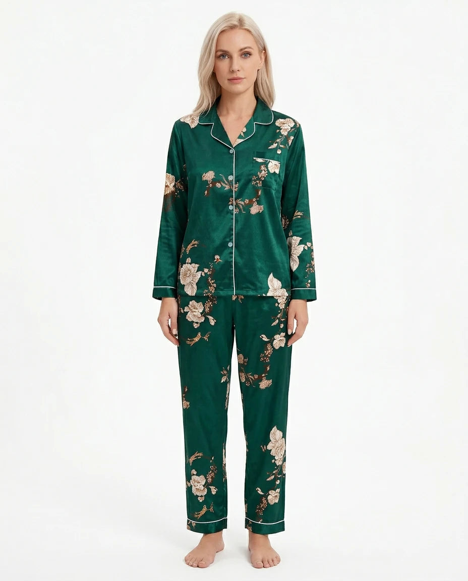 pyjama satin vert - Variation 3