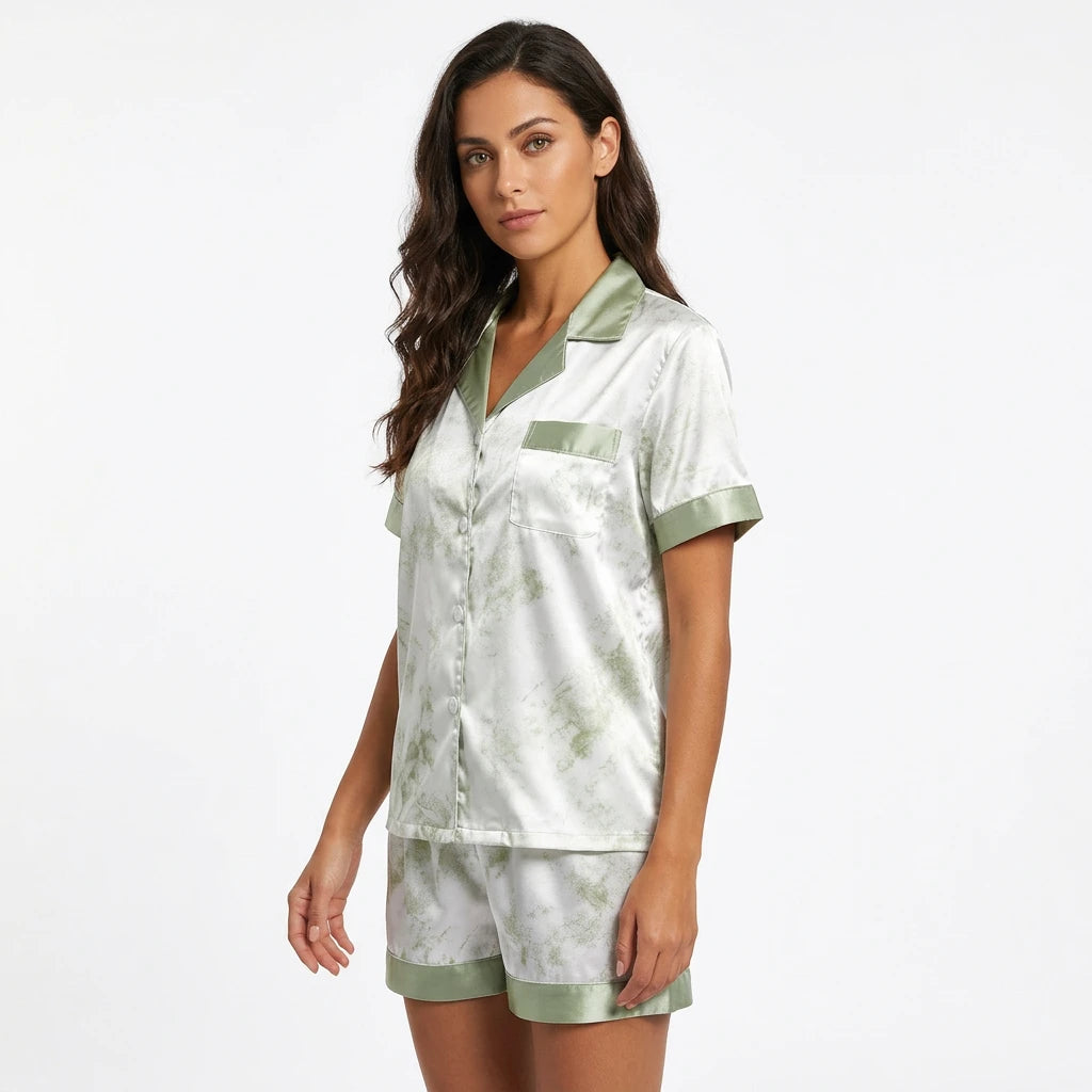 pyjama satin femme vert - Variation 3