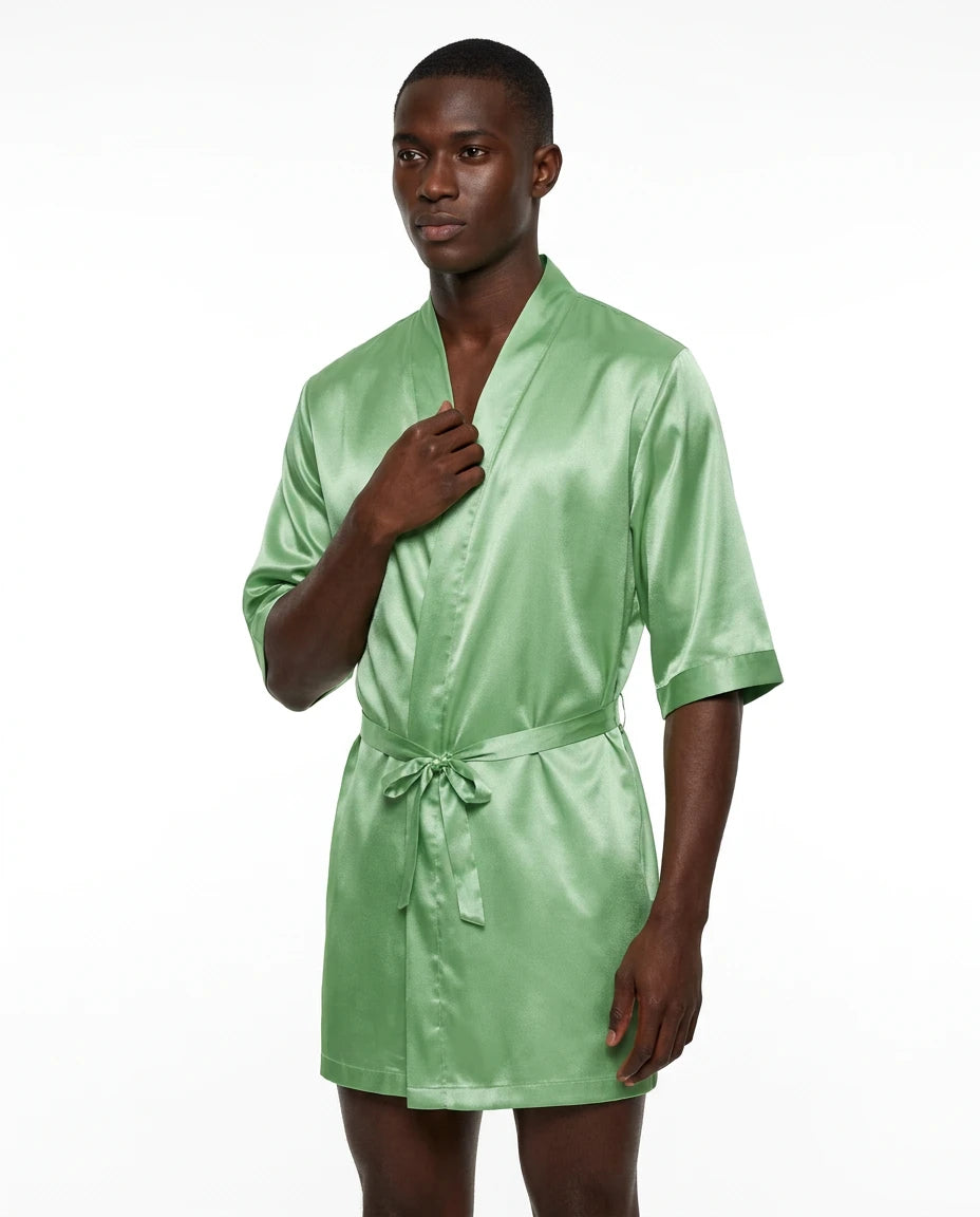 Pyjama Satin Homme Peignoir Short - Variation 4