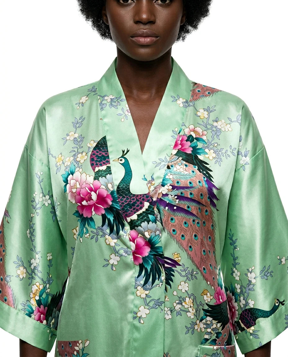 Pyjama Satin Femme Kimono Soie - Variation 4