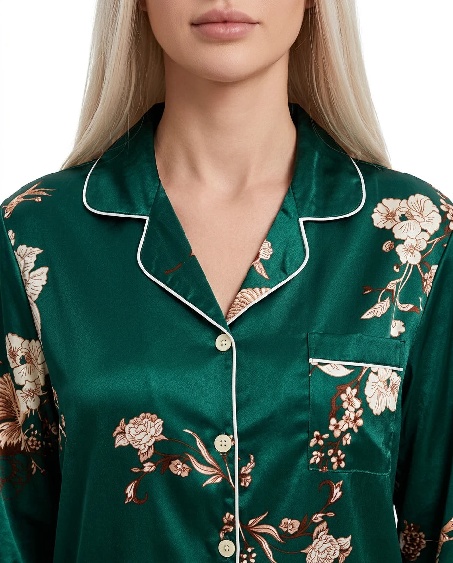 pyjama satin vert - Variation 4