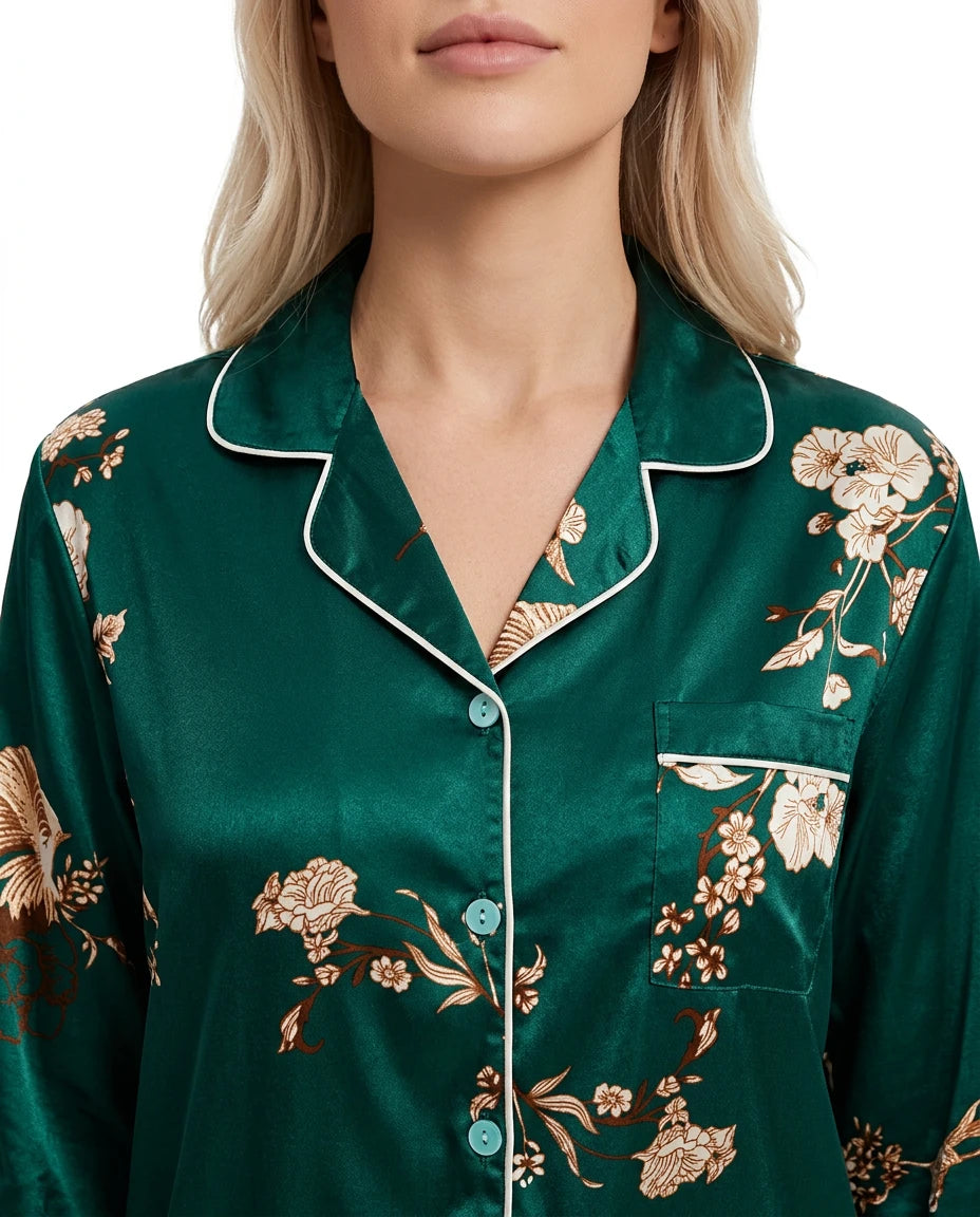 pyjama satin vert - Variation 4