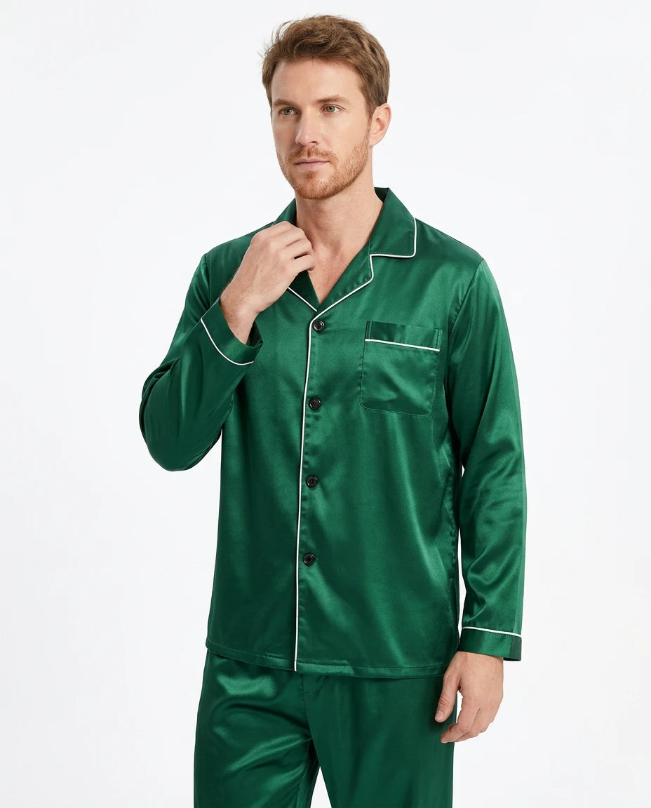 Pyjama Satin Homme Manches Longues - Variation 4
